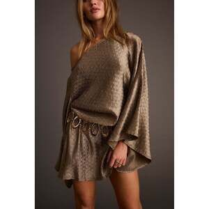 12th Tribe Kahlo Gunmetal Mini Dress Size MM